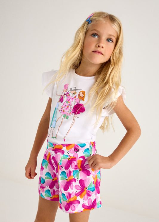 Falda pantalón estampada niña