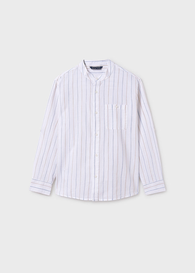 Camisa manga larga cuello mao chico