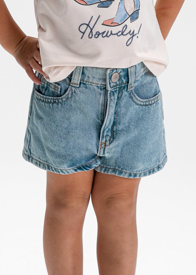 Short de mezclilla básico niña
