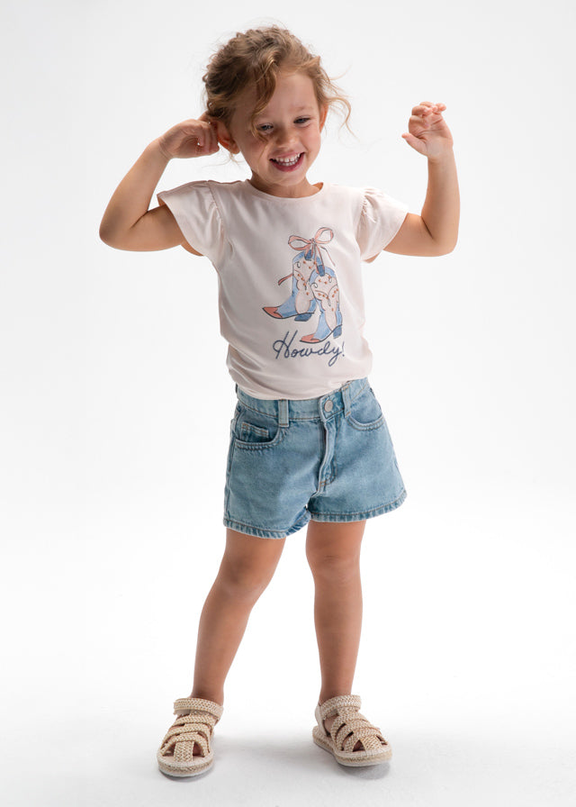 Short de mezclilla básico niña