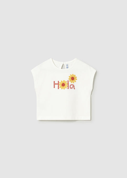 Playera detalles crochet bebé