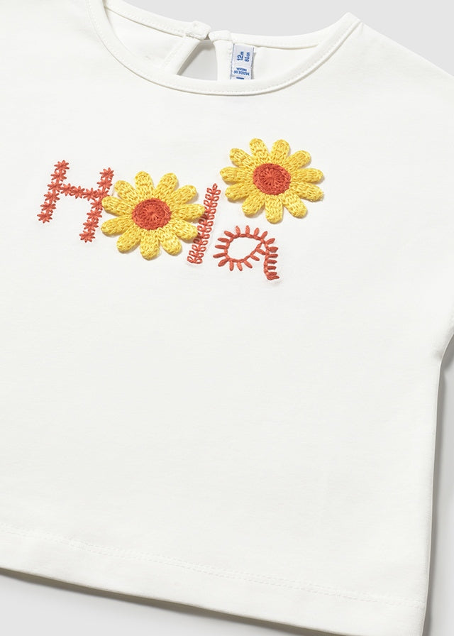 Playera detalles crochet bebé