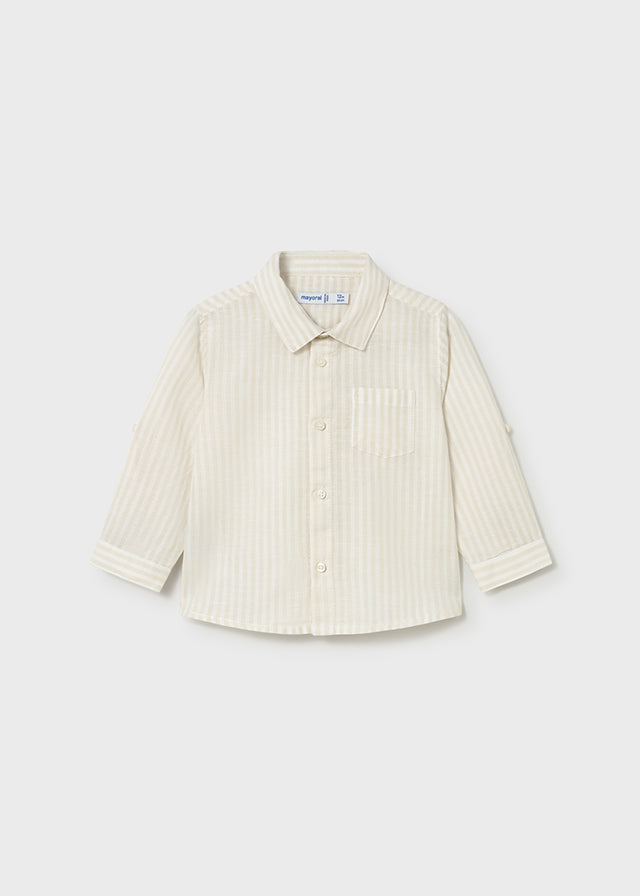 Camisa manga larga lino bebé