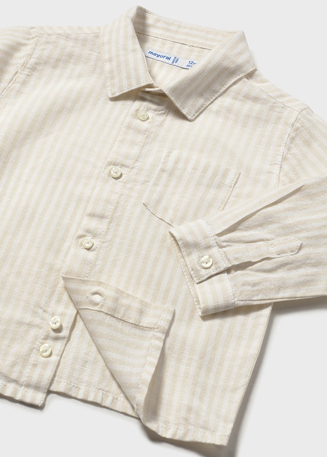 Camisa manga larga lino bebé