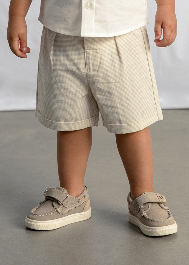 Conjunto bermuda y camisa con lino bebé