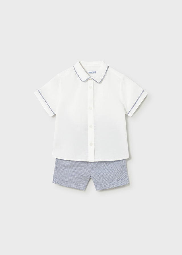 Conjunto bermuda y camisa con lino bebé