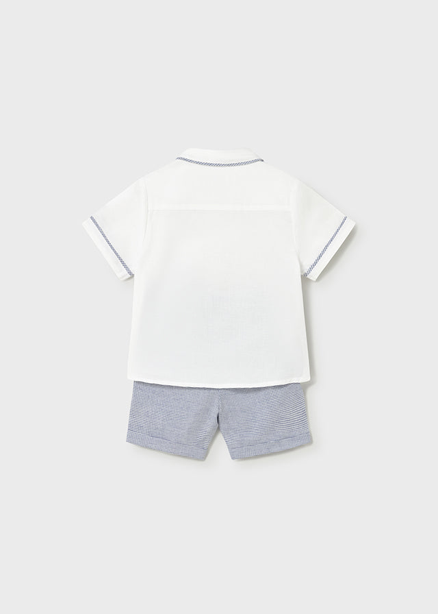 Conjunto bermuda y camisa con lino bebé