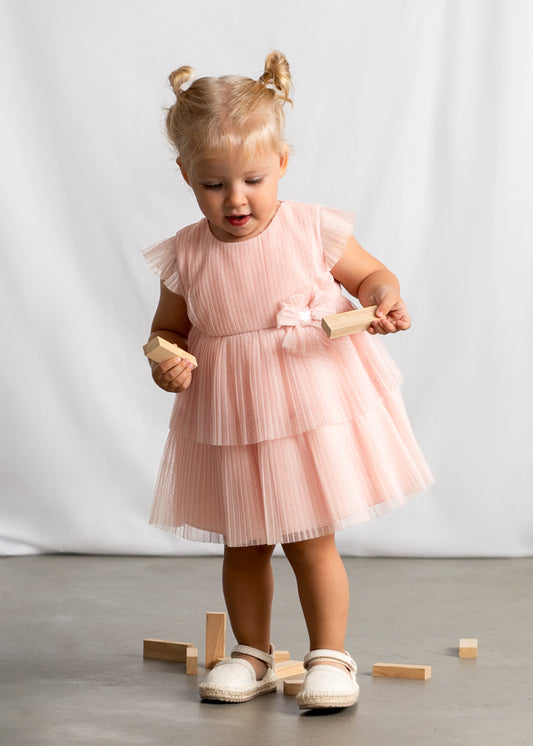 Vestido tul plisado bebé