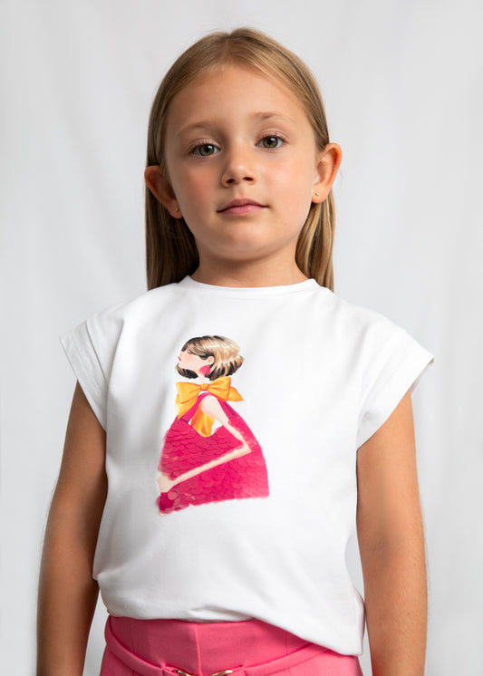 Playera estampada muñeca niña