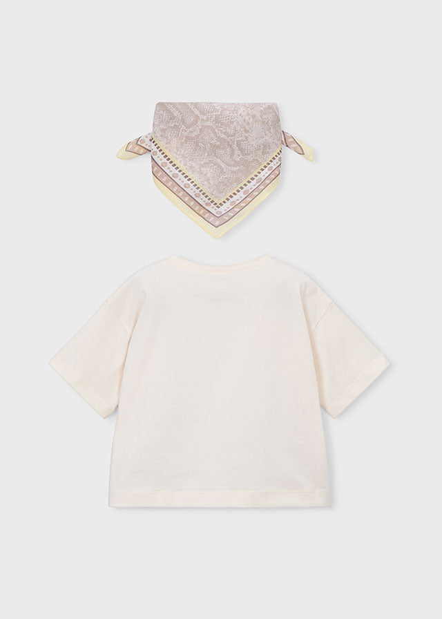Playera con pañuelo estampado niña