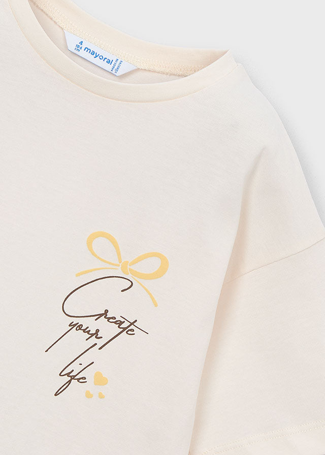 Playera con pañuelo estampado niña