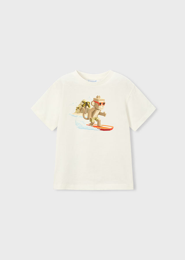 Playera estampado mono surf niño
