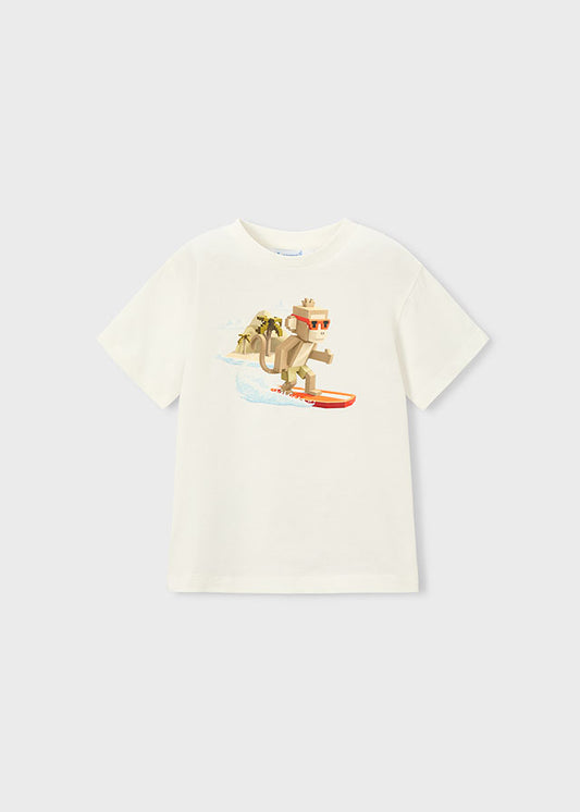 Playera estampado mono surf niño