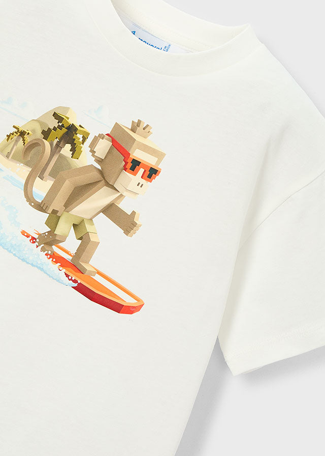 Playera estampado mono surf niño