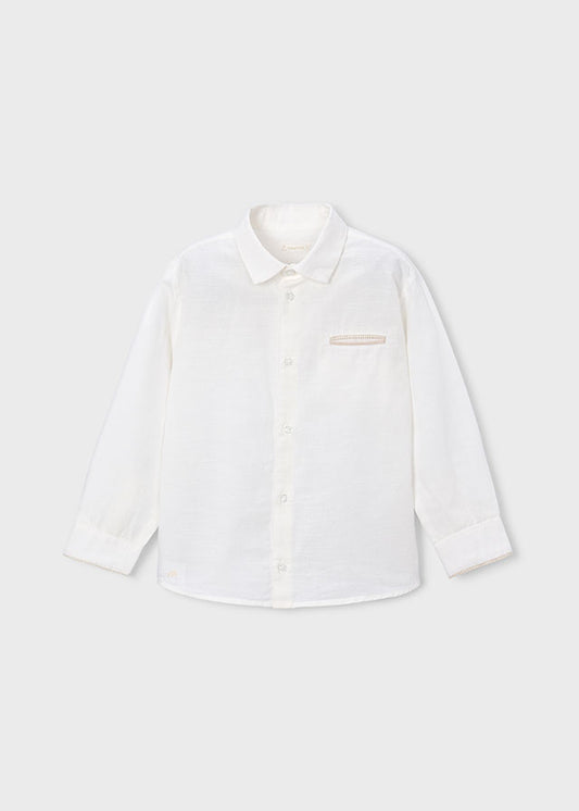 Camisa manga larga con lino vestir niño