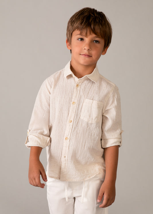 Camisa manga larga con lino niño