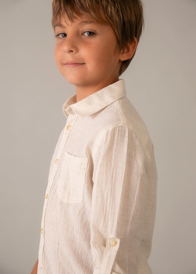 Camisa manga larga con lino niño