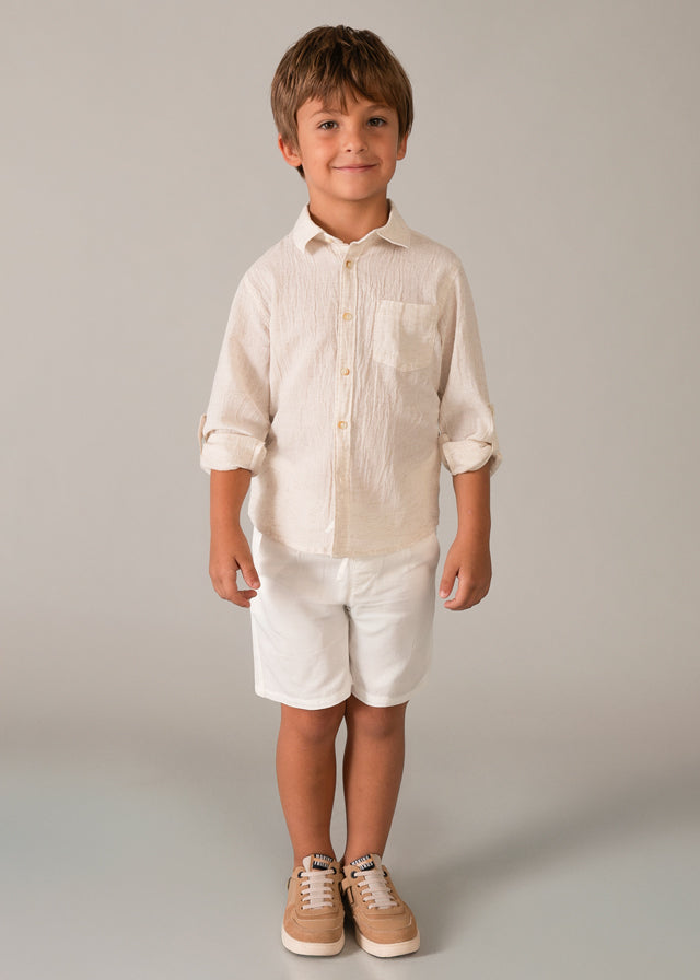 Camisa manga larga con lino niño
