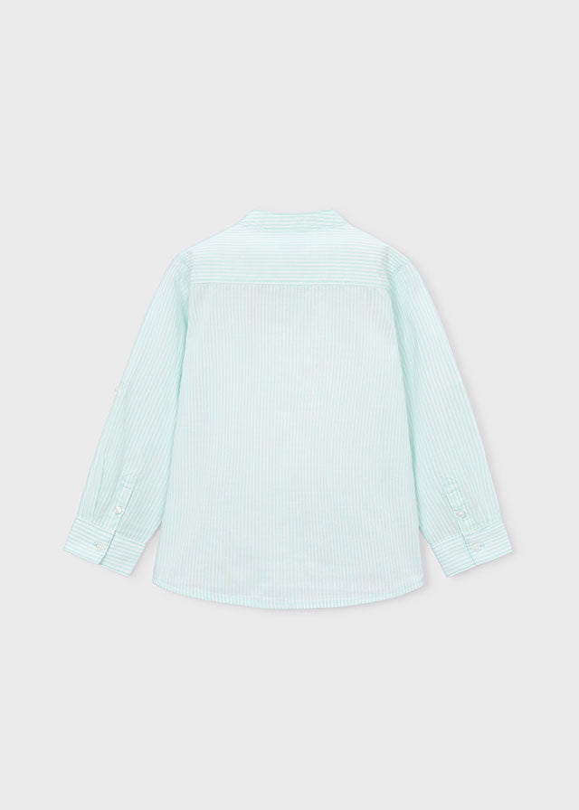Camisa manga larga rayas cuello mao niño