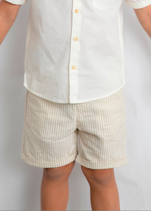Conjunto bermuda y camisa con lino niño