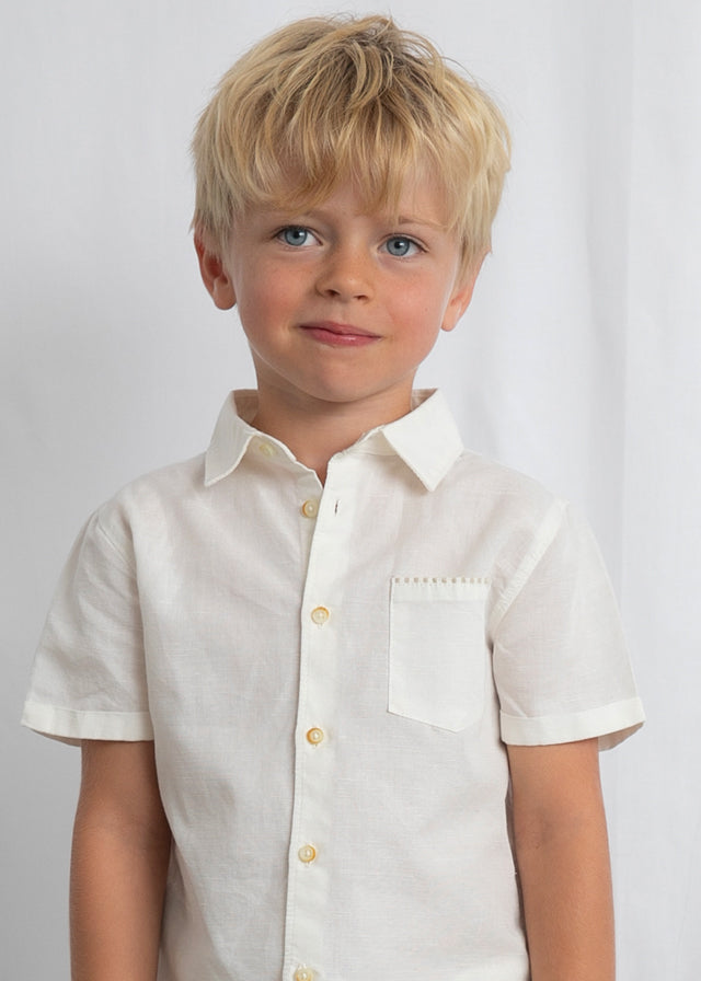 Conjunto bermuda y camisa con lino niño