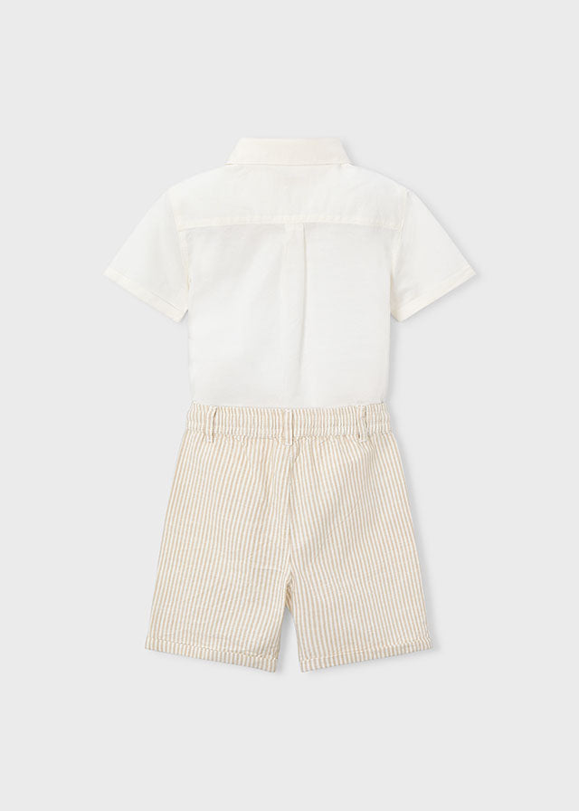 Conjunto bermuda y camisa con lino niño