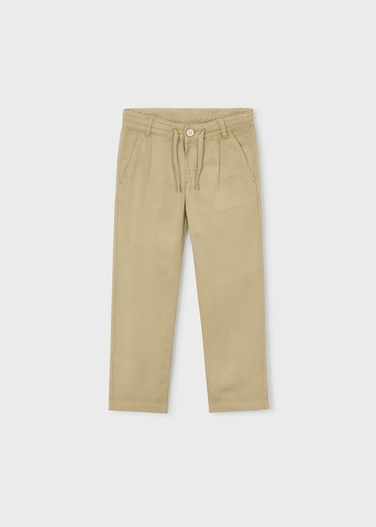 Pantalón chino relaxed con lino niño