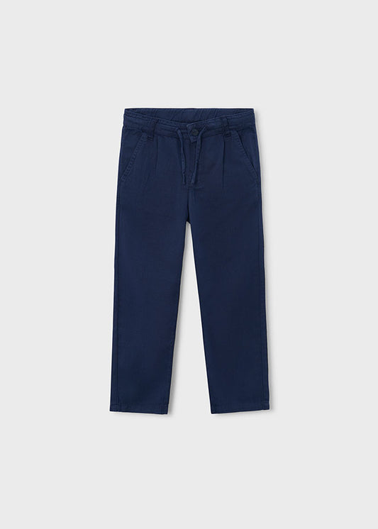 Pantalón chino relaxed con lino niño