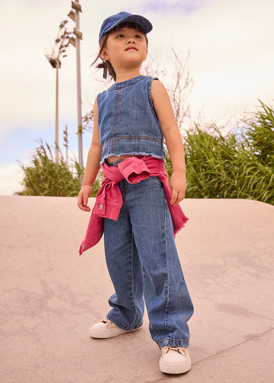 Pantalón de mezclilla fluido niña