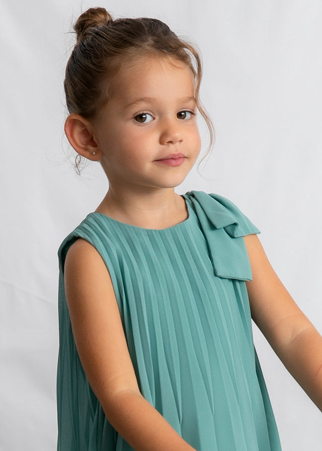 Vestido plisado moño niña