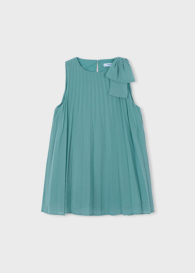 Vestido plisado moño niña