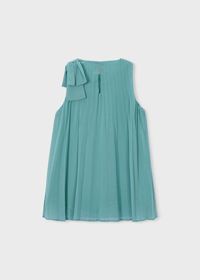 Vestido plisado moño niña