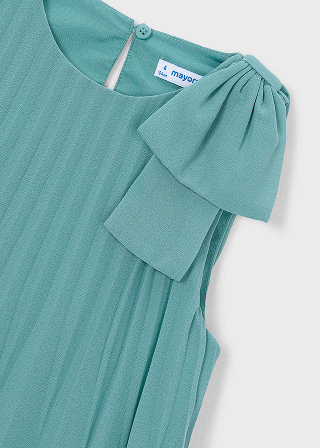 Vestido plisado moño niña