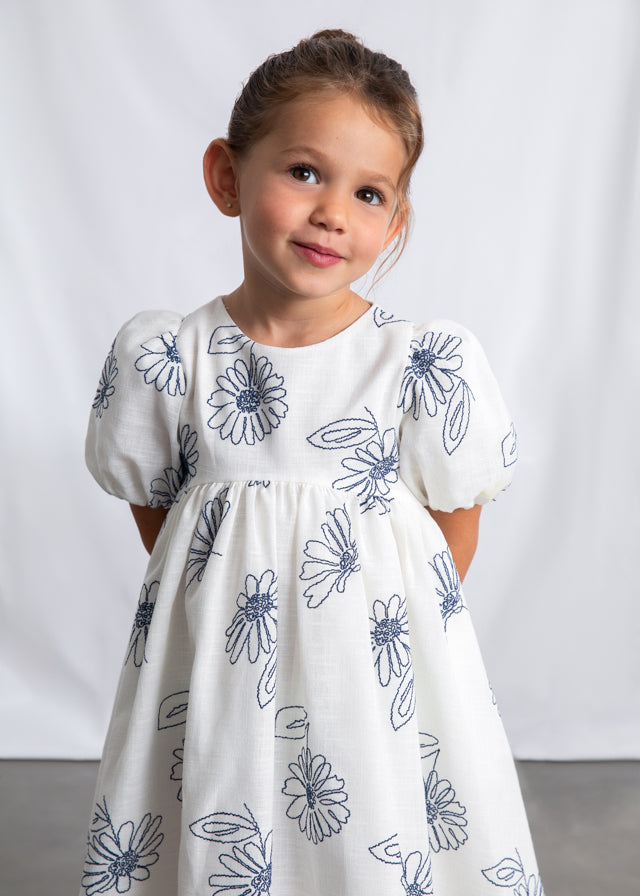 Vestido manga abullonada niña