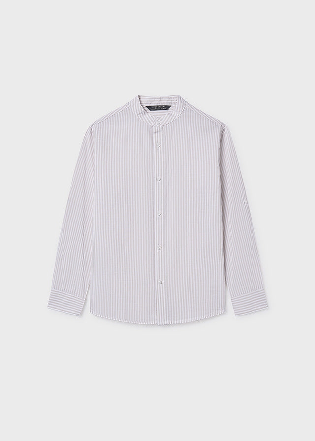 Camisa manga larga cuello mao chico