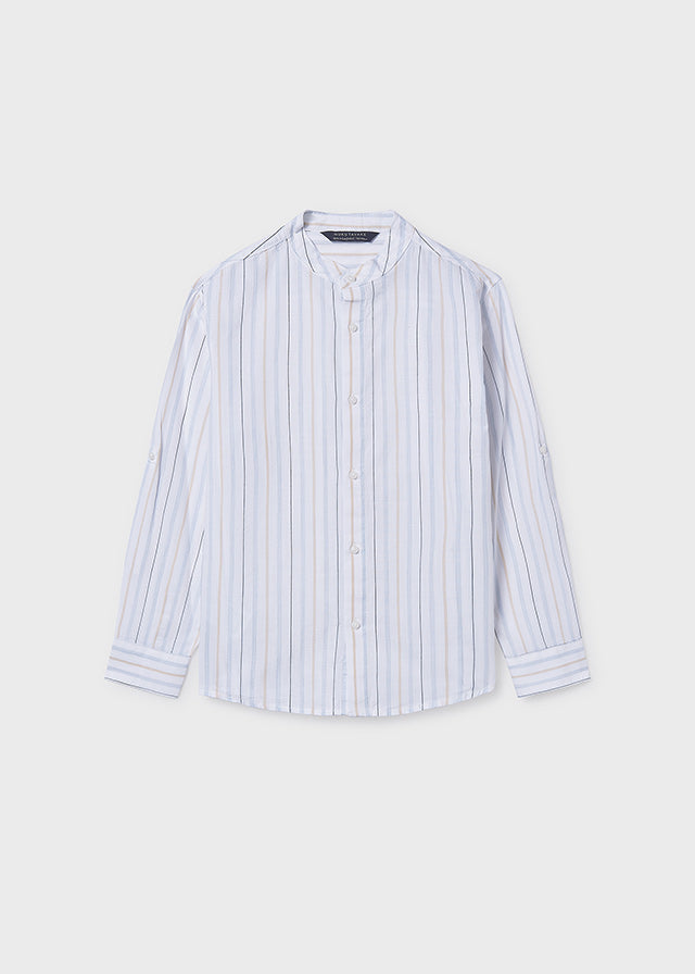 Camisa manga larga cuello mao chico