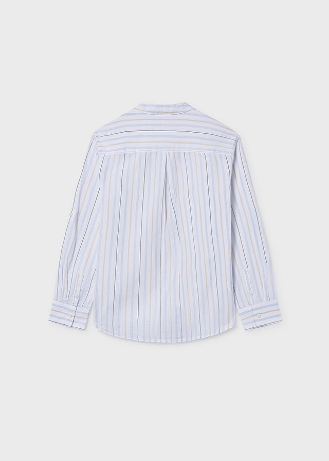 Camisa manga larga cuello mao chico