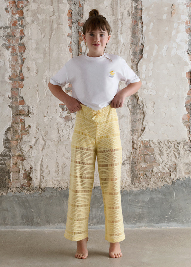 Pantalón largo crochet chica