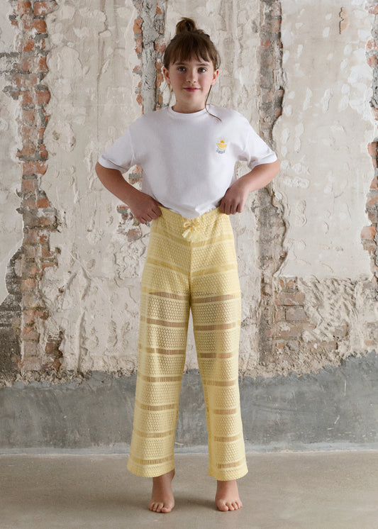 Pantalón largo crochet chica