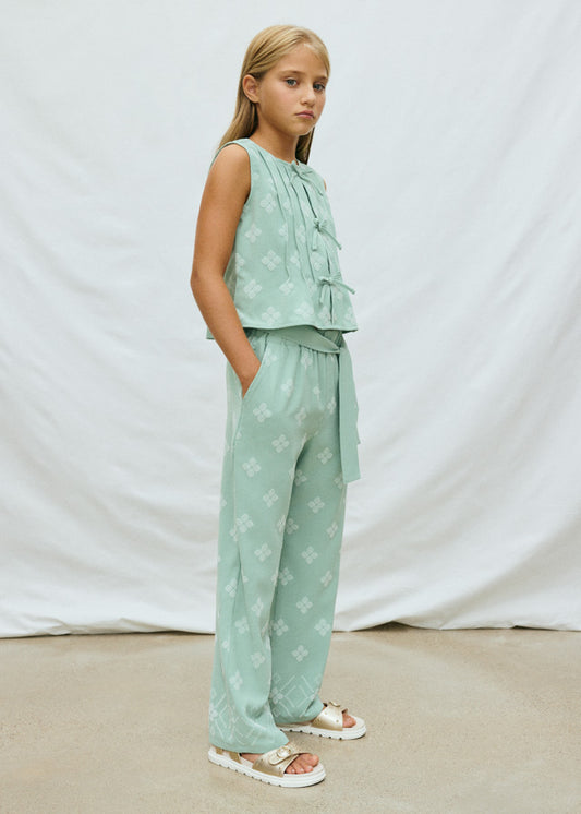 Pantalón largo estampado chica