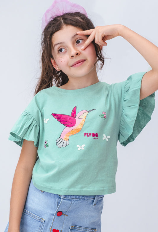 Playera de niña con bordado