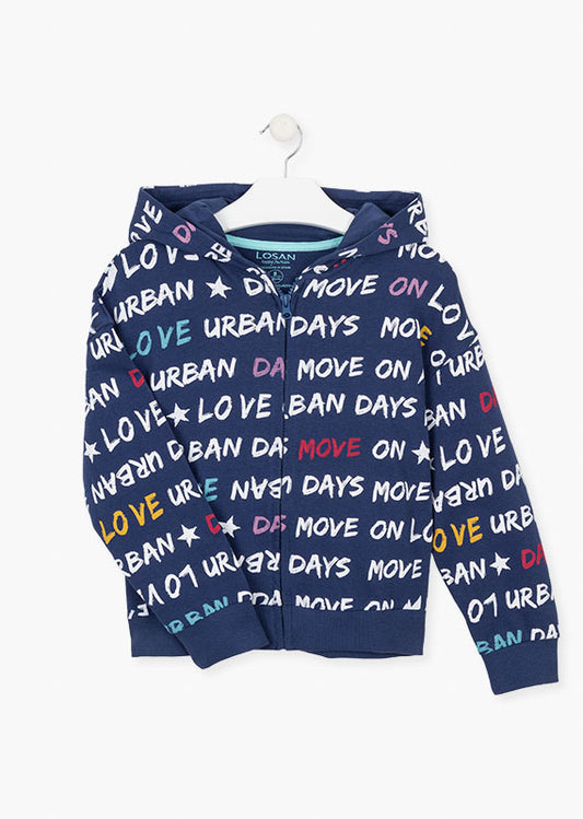 Sudadera de punto con textos estampados.