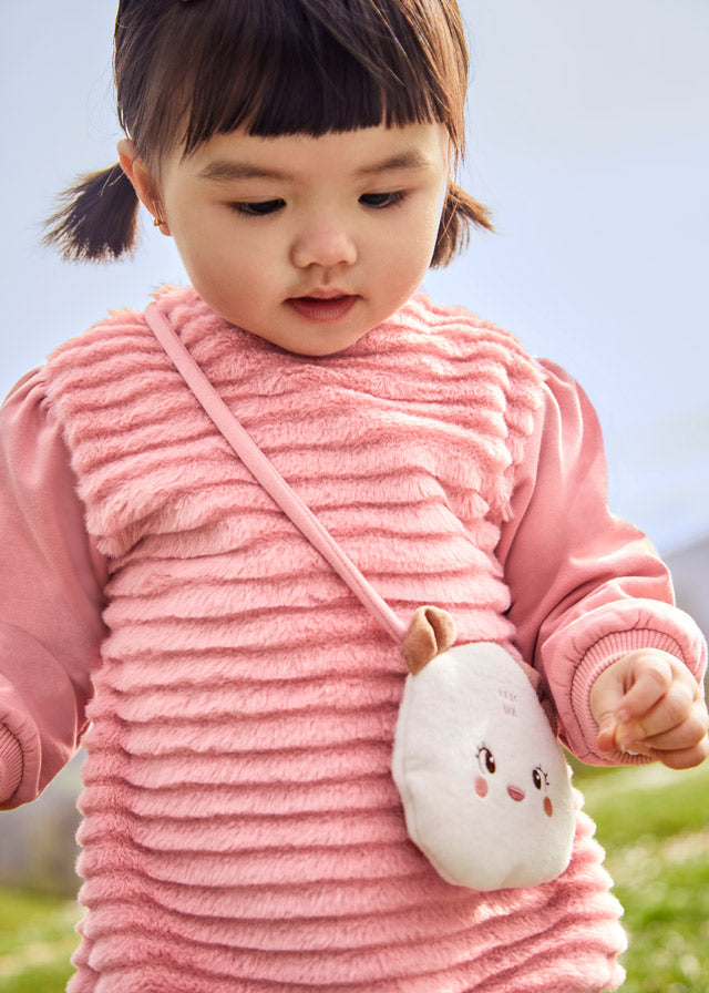 Vestido de pelo con bolso para bebé