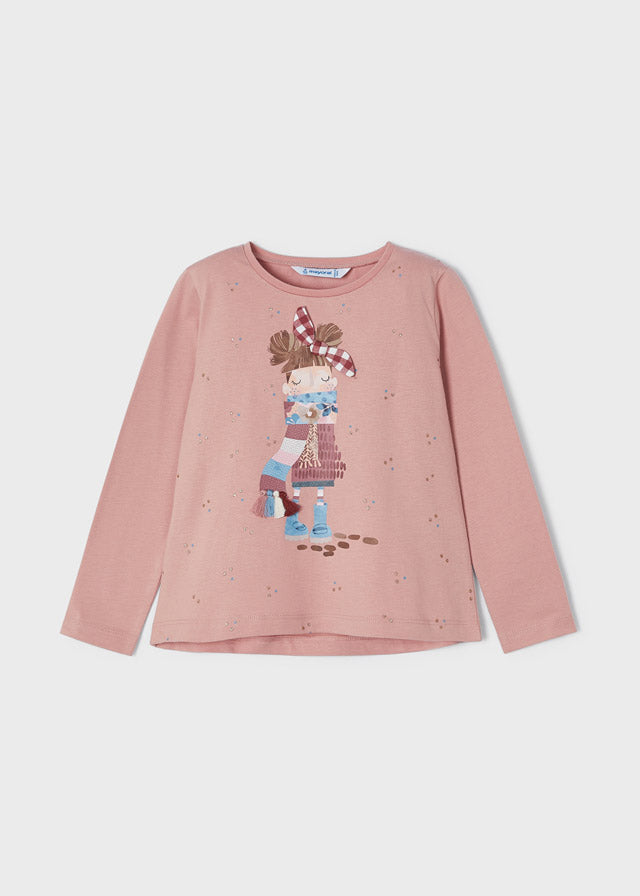 Playera ECOFRIENDS manga larga muñeca niña