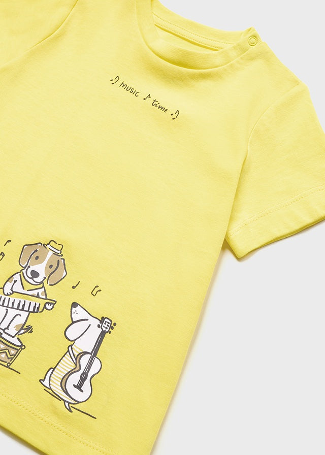 Playera manga corta estampada de algodón sostenible para bebé