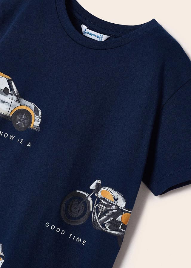 Playera con motivo estampado de algodón sostenible para niño