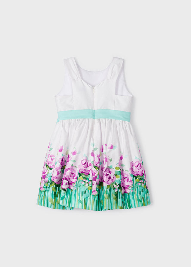 Vestido con motivo estampado de algodón para niña