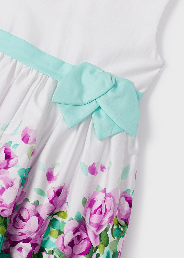 Vestido con motivo estampado de algodón para niña