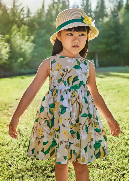 Vestido estampado de algodón para niña