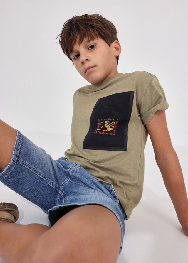 Playera con motivo estampado de algodón para chico